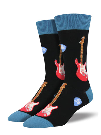 Calcetines Hombre Guitarras Electricas Negro