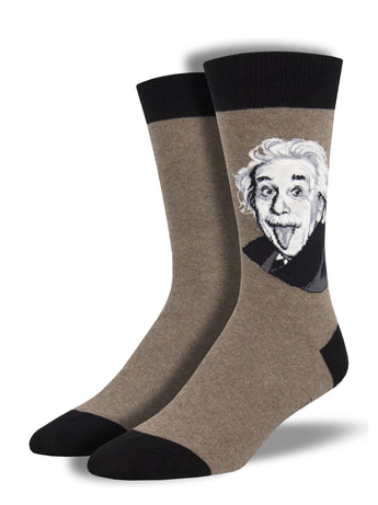 Calcetines Hombre Einstein Portrait Marron