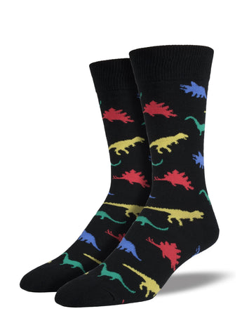 Calcetines Hombre Dinosaurios Negro