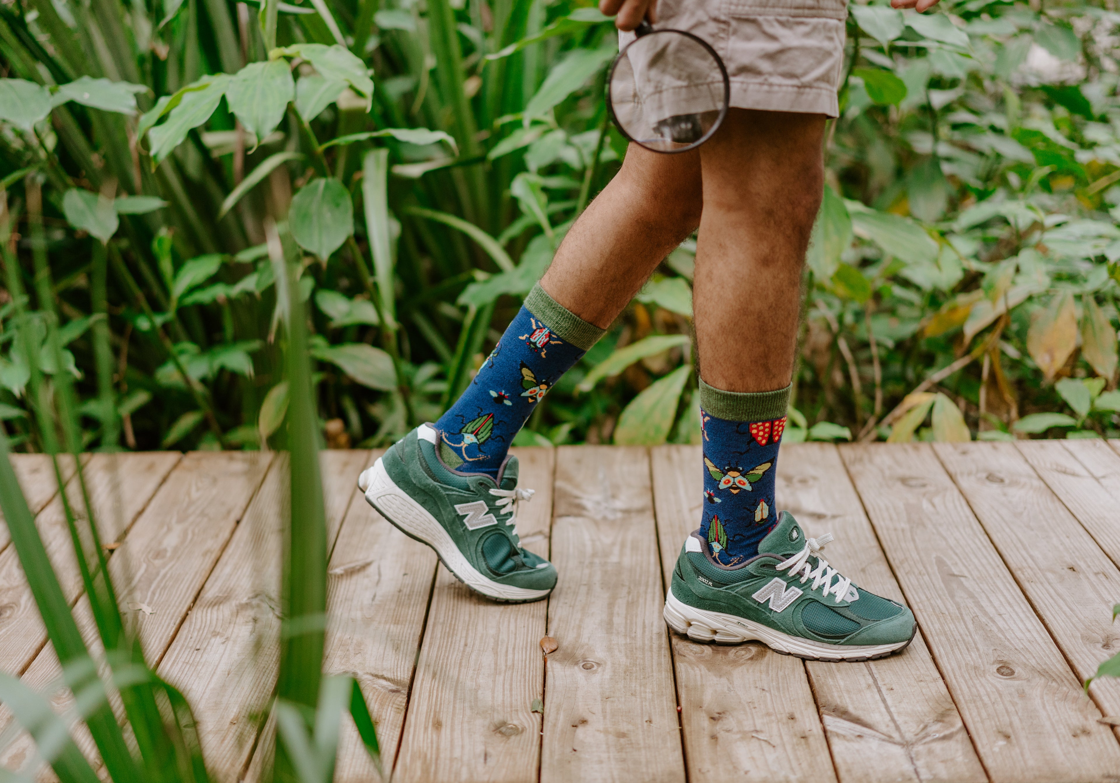 A closeup shot of Bamboo Brilliant Bugs socks