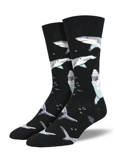 Calcetines Hombre Tiburones Negro