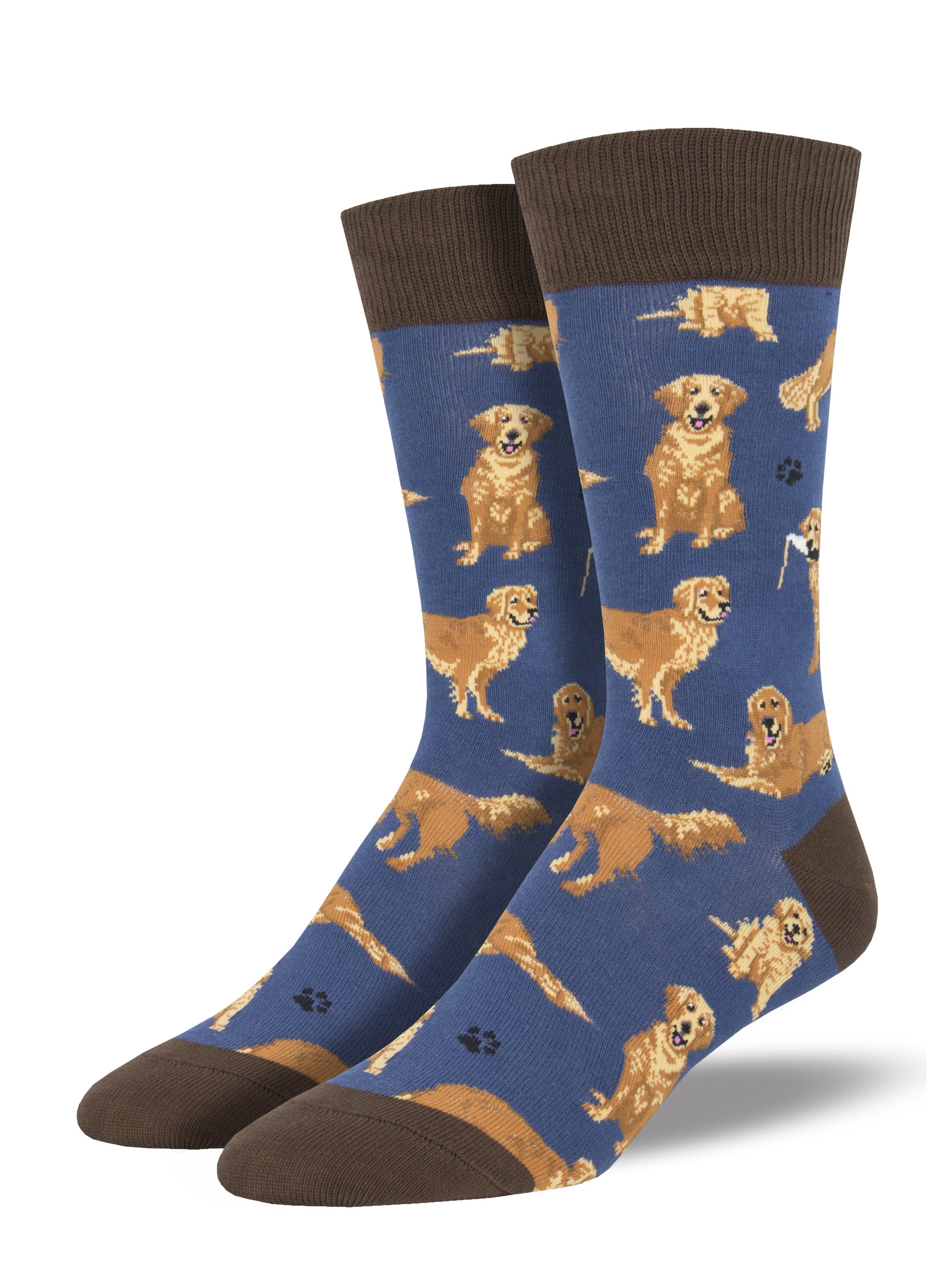 Calcetines Hombre Golden Retrievers Azul