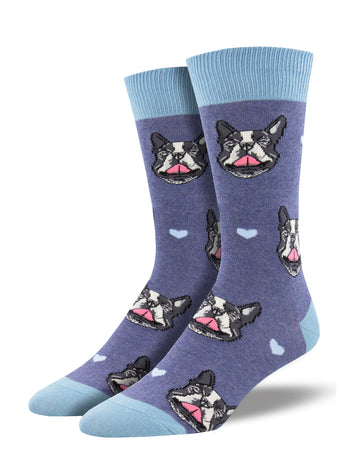 Calcetines Hombre Bulldog Frenchie Azul