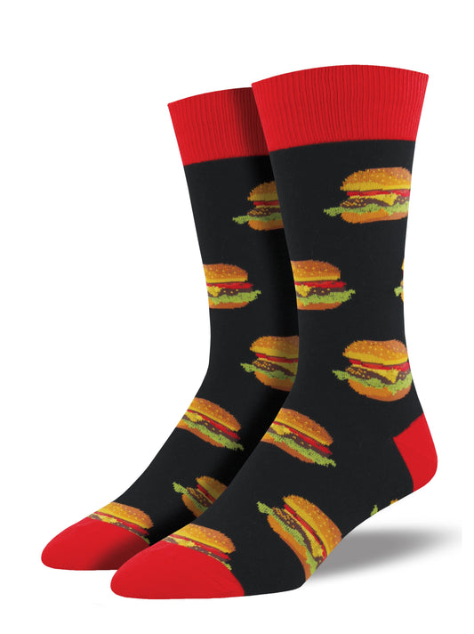 Calcetines Hombre Una Buena Hamburgesa Negro