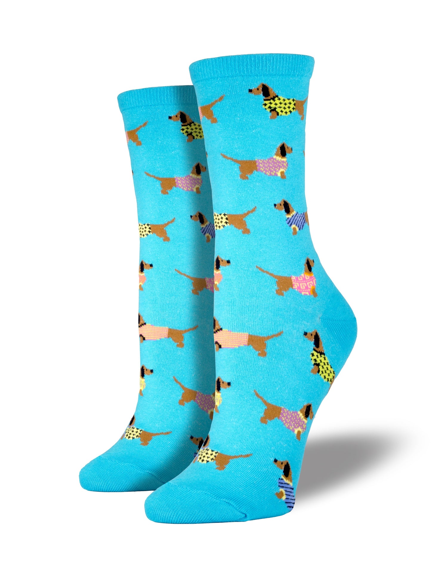 Calcetines Mujer Perro Salchica Azul