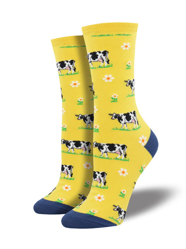 Calcetines Mujer Vaquitas Amarillo