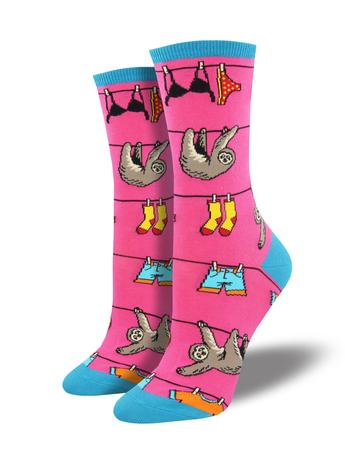 Calcetines Mujer Perezosos En La Colada Rosa