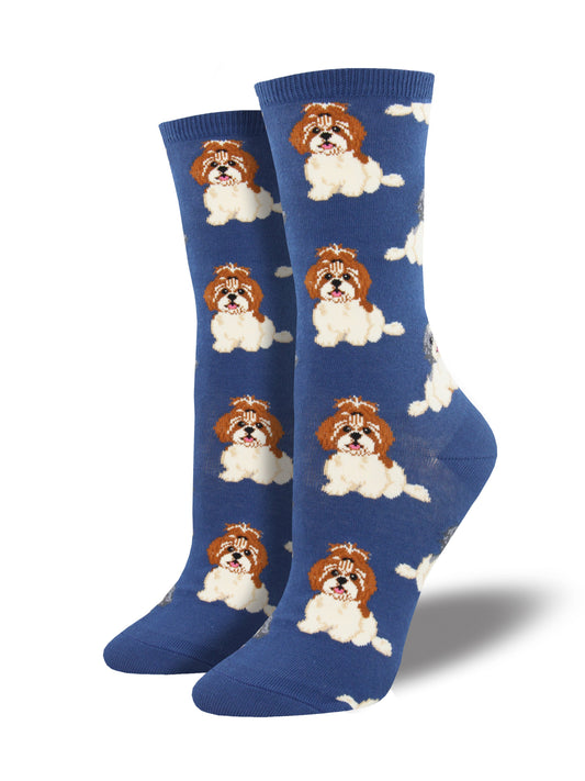 Calcetines Mujer Shih Tzu  Azul
