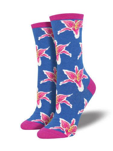 Calcetines Mujer Lirios Azul