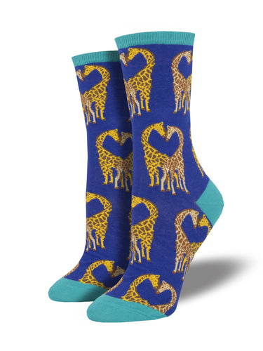 Calcetines Mujer Jirafas Amorosas Azul