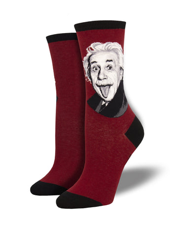 Calcetines Mujer Einstein Portrait Rojo