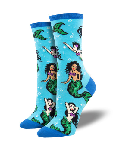 Calcetines Mujer Nadando Con Sirenas  Azul