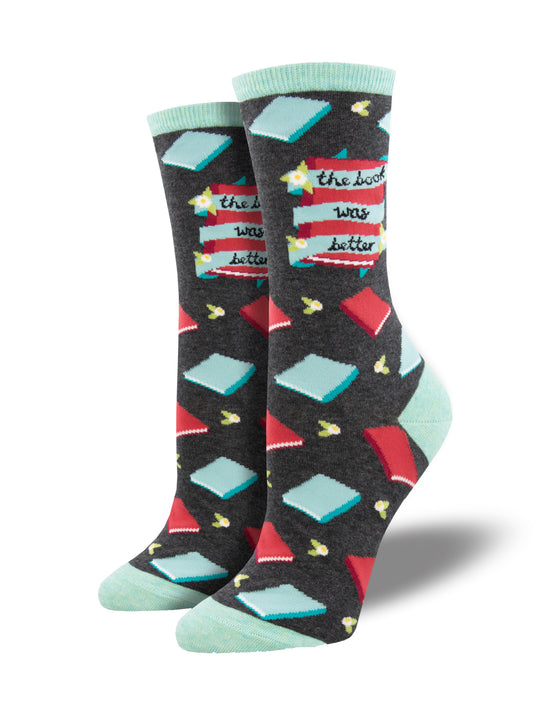 Calcetines Mujer "El Libro Era Mejor" Gris
