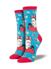 Calcetines Mujer Frida Kahlo Retrato Azul