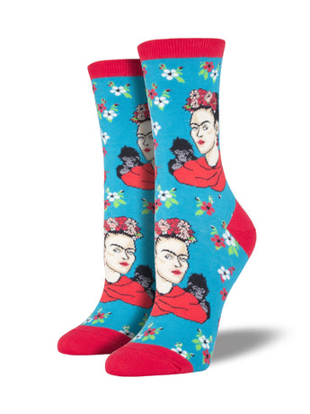 Calcetines Mujer Frida Kahlo Retrato Azul