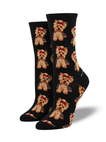 Calcetines Mujer Yorkies Negro