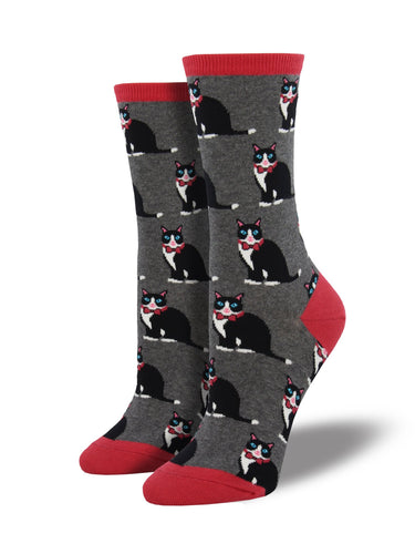 Calcetines Mujer Gatitos Elegantes Gris