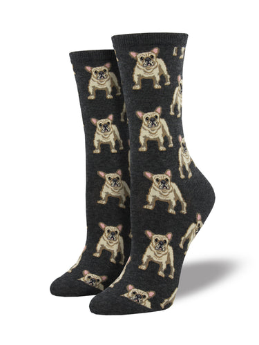 Calcetines Mujer Bulldog Frenchie Gris