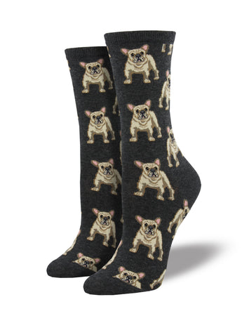 Calcetines Mujer Bulldog Frenchie Gris